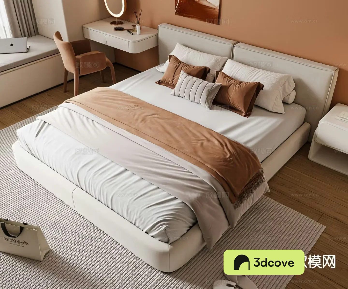 Cream style double bed