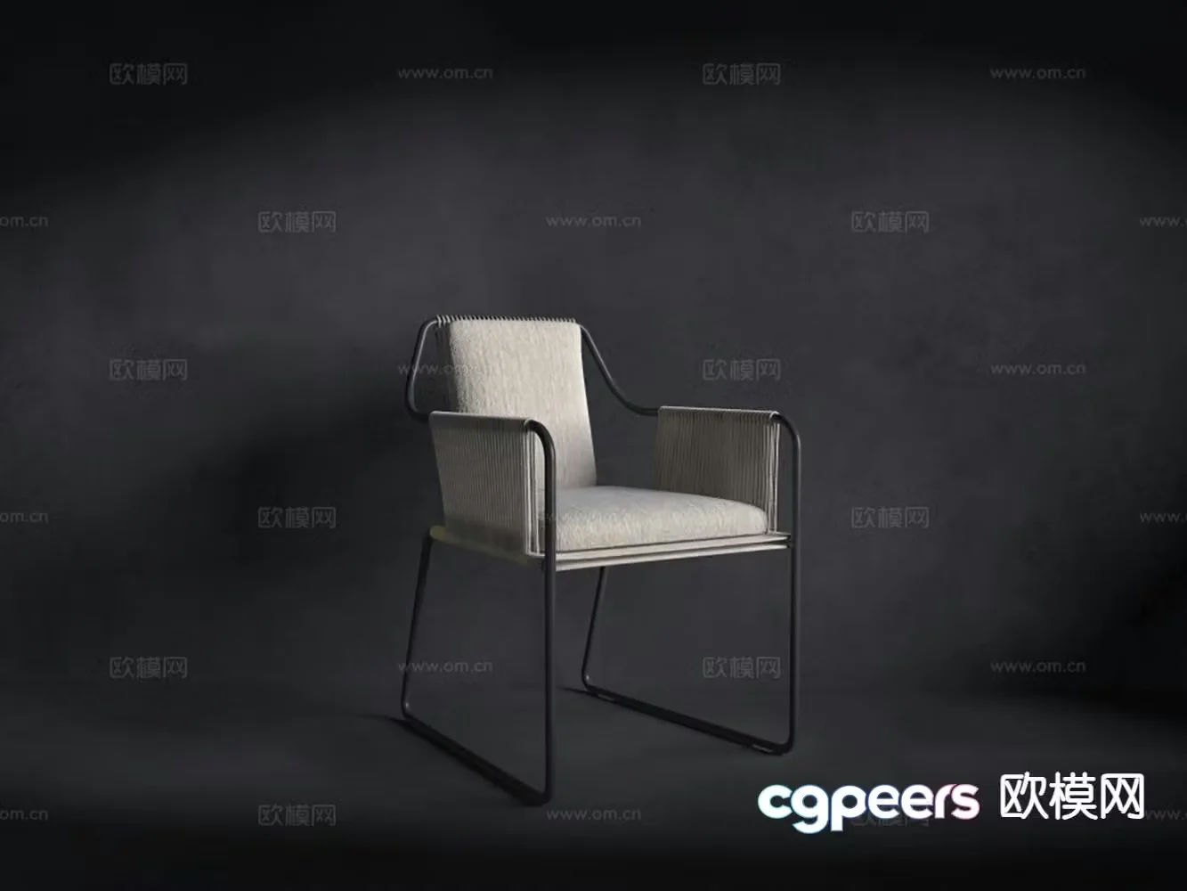 Dining chair single chair chair leisure chair tea chair 3d model