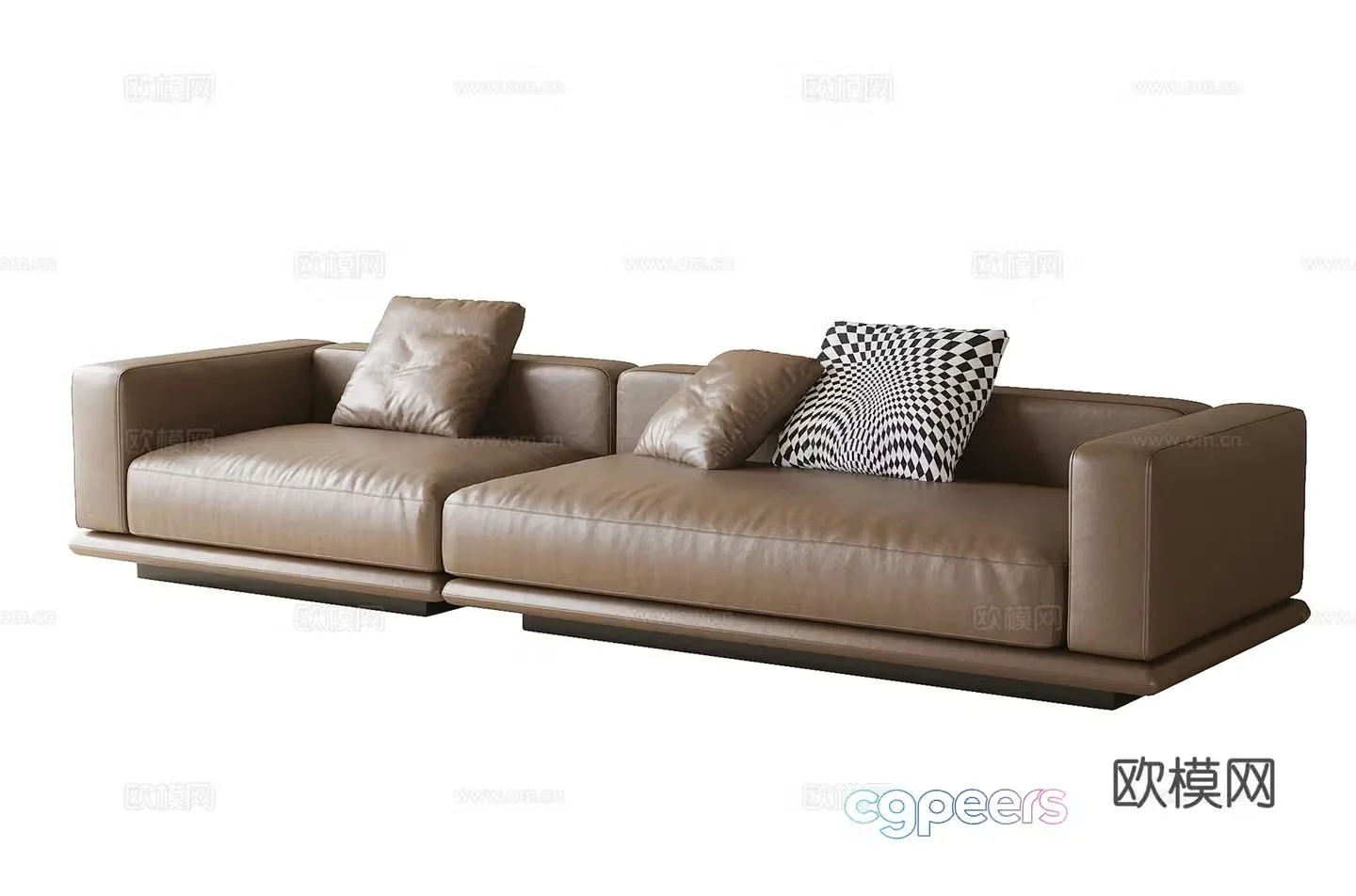 Modern office sofa leather sofa 3d model