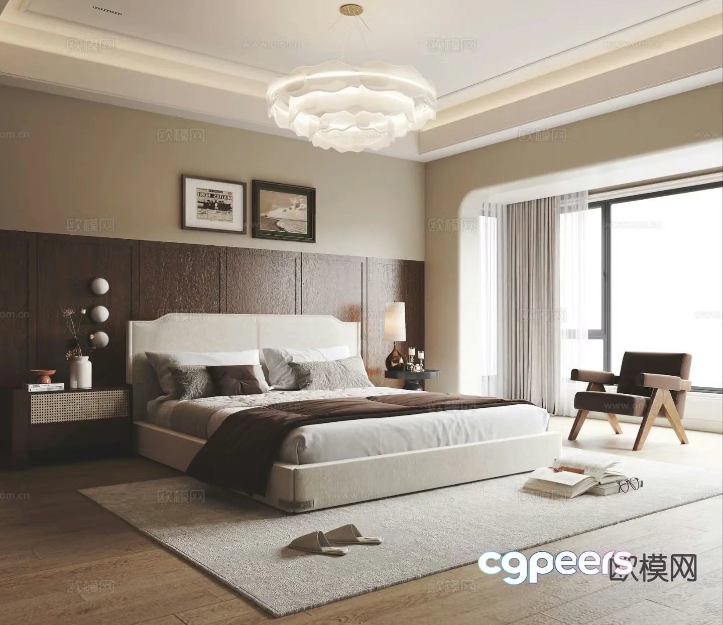 Medieval style bedroom master bedroom 3d model