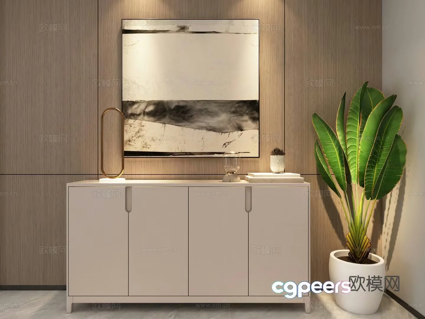 Modern entrance cabinet end viewing platform 3D model