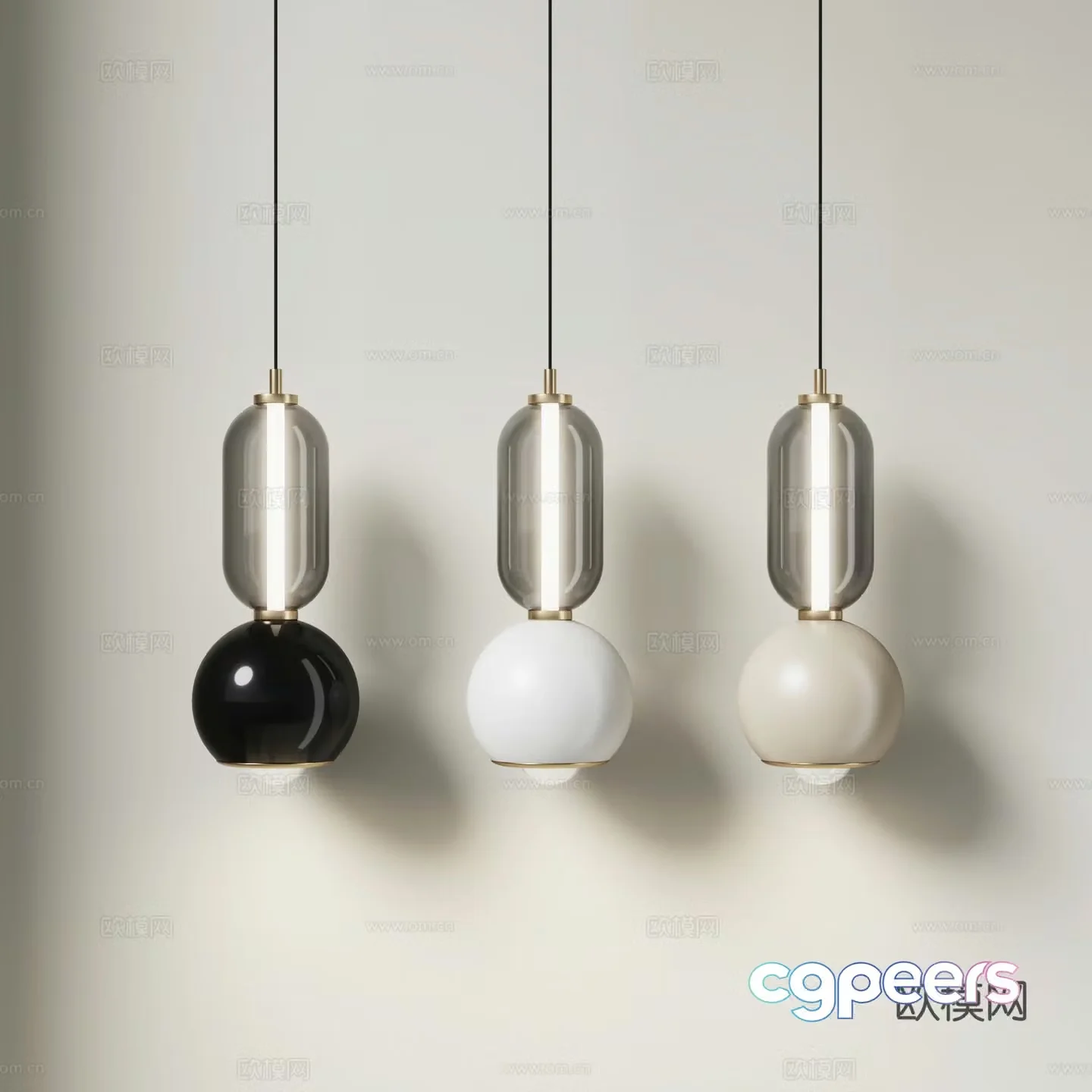 Modern small chandeliers simple glass small chandeliers light luxury bedside small chandeliers minimalist art chandeliers 3D model
