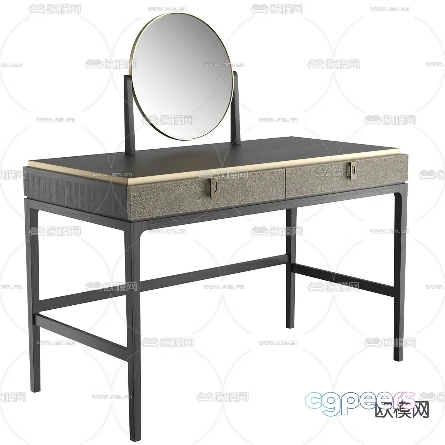 Giorgetti modern metal dressing table 3d model