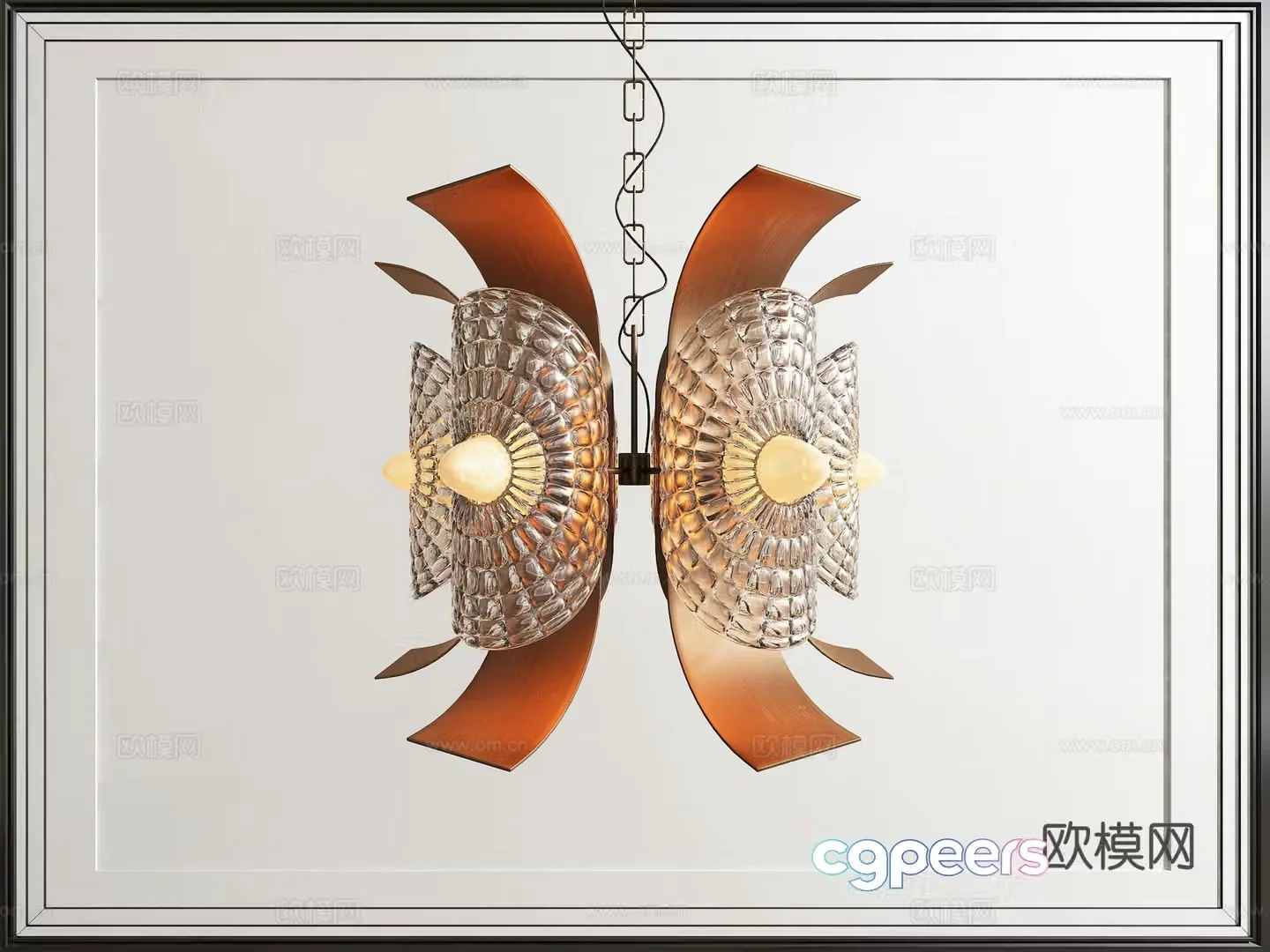 Southeast Asia Multi-head Chandelier 3D Model
