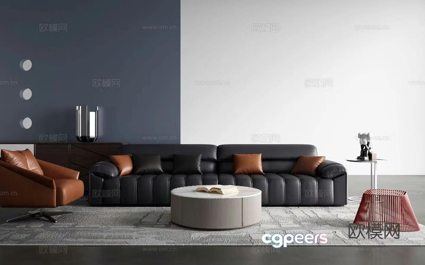 Modern sectional sofa 3d model