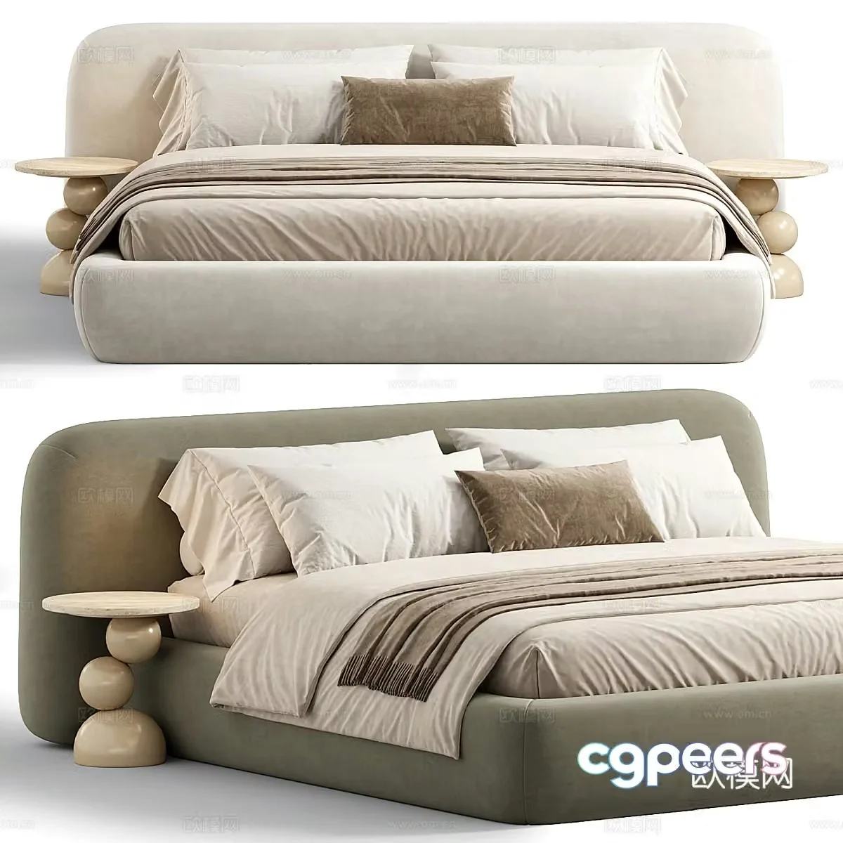 Double bed 3d model