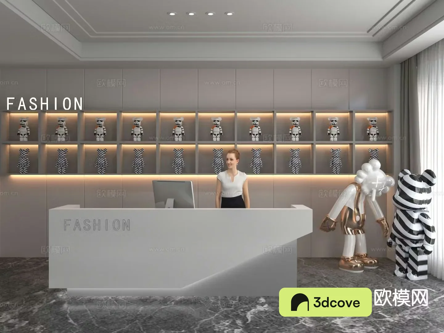 Modern front desk reception desk