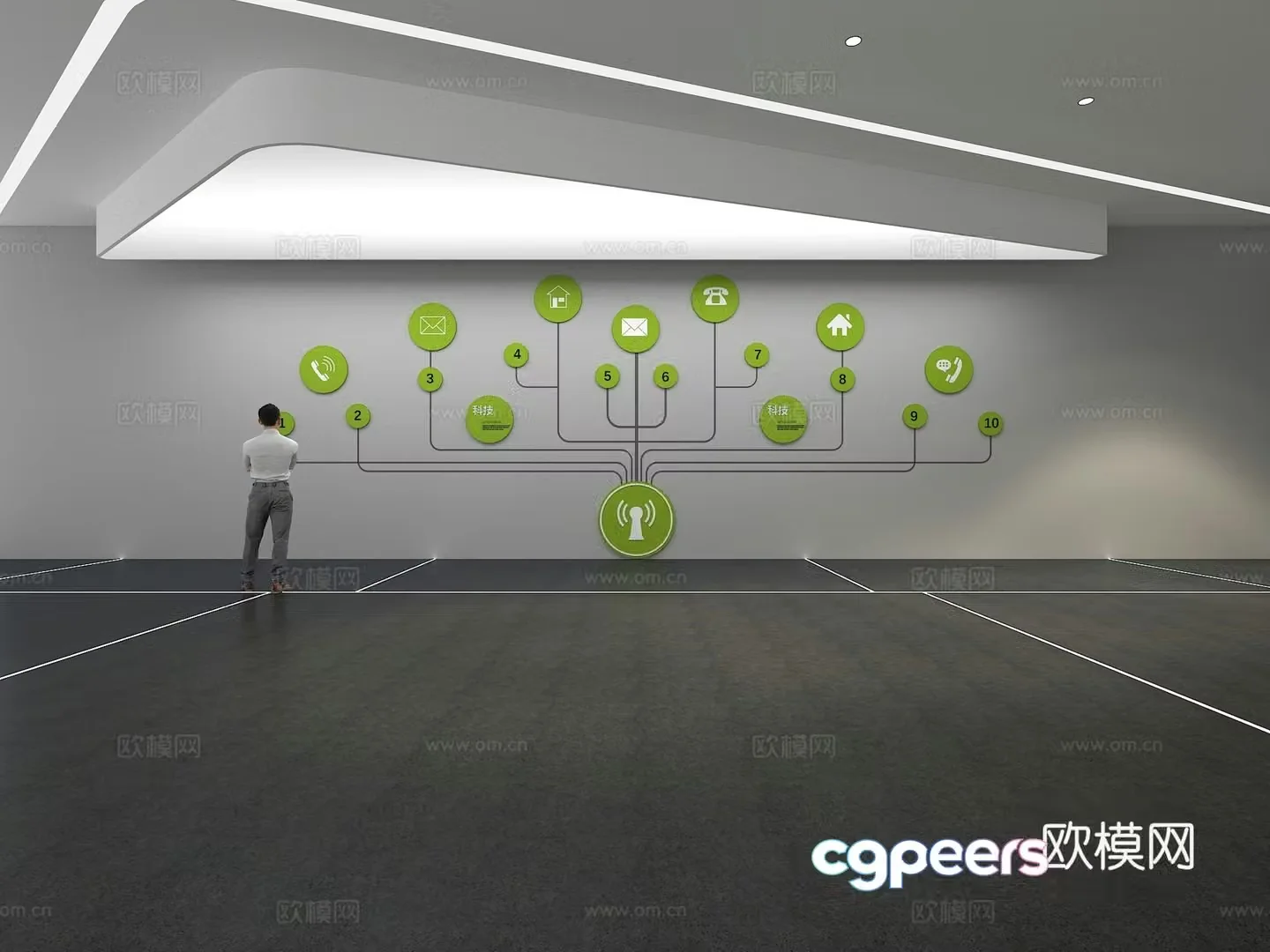 Cultural wall Corporate culture wall Display wall Classroom Exhibition hall Campus culture Corridor 3D model