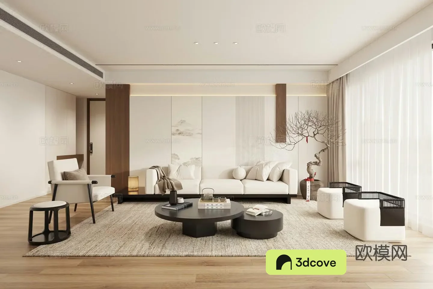 New Chinese style Zen living room combination sofa leisure chair