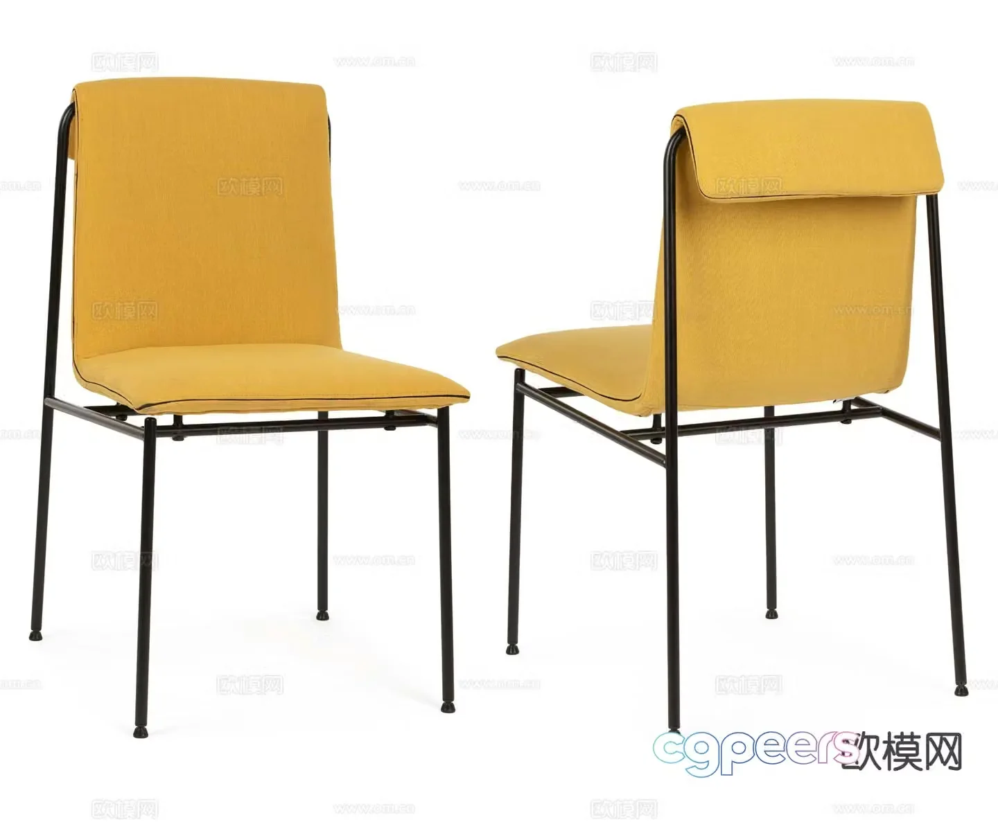 Modern chair dining chair single chair 3d model