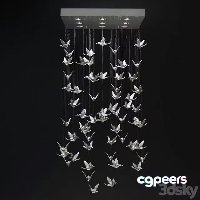 3ds Max Free – KARE Design. Chandelier Flying Birds