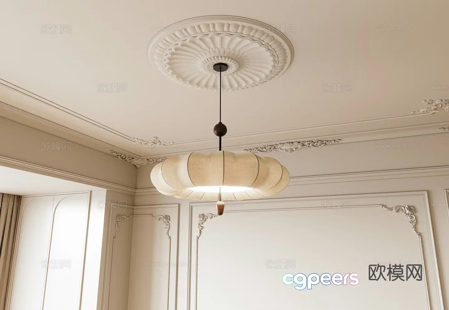French medieval style chandelier 3d model