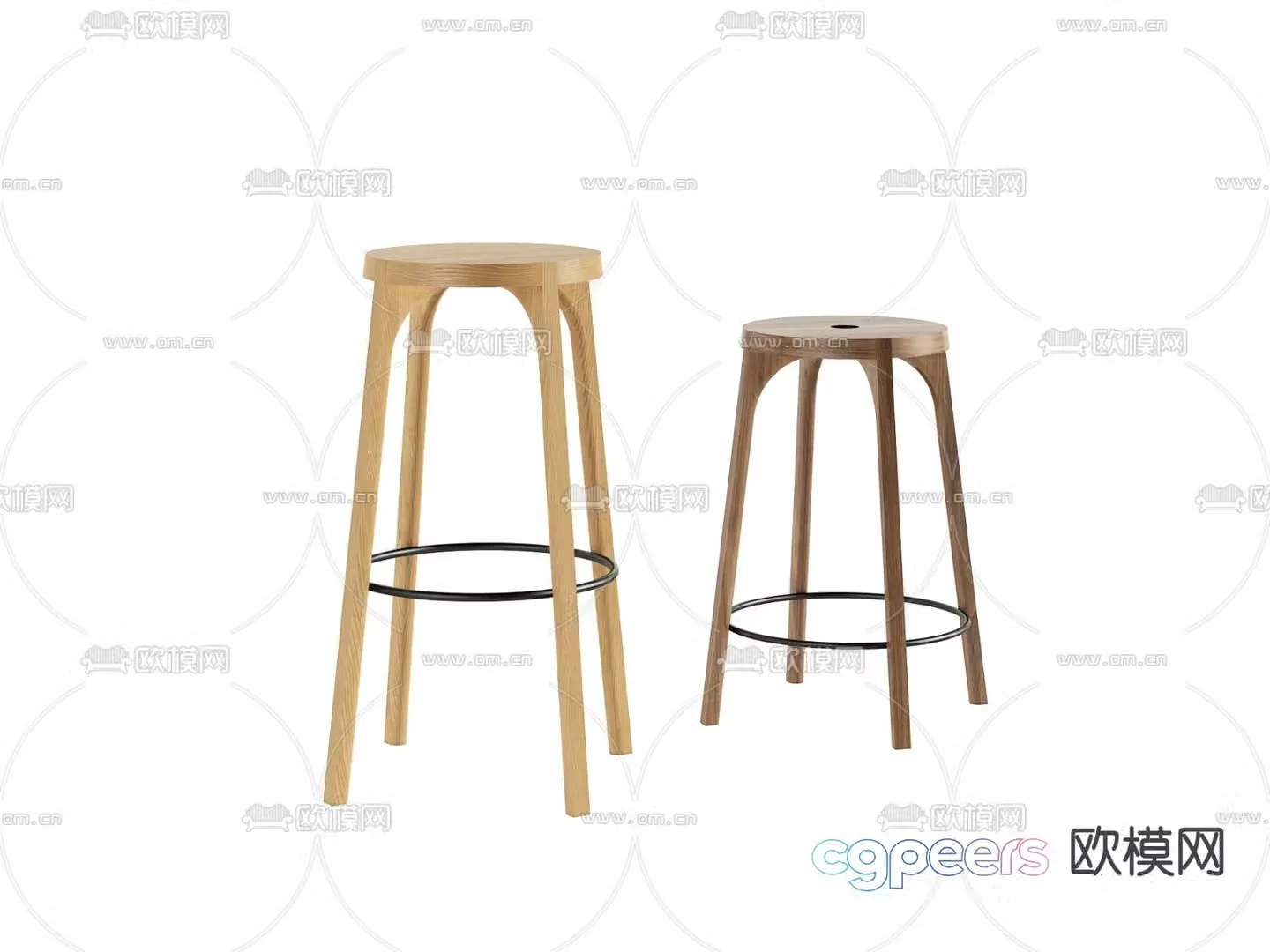 Modern bar stool round stool bar chair 3d model