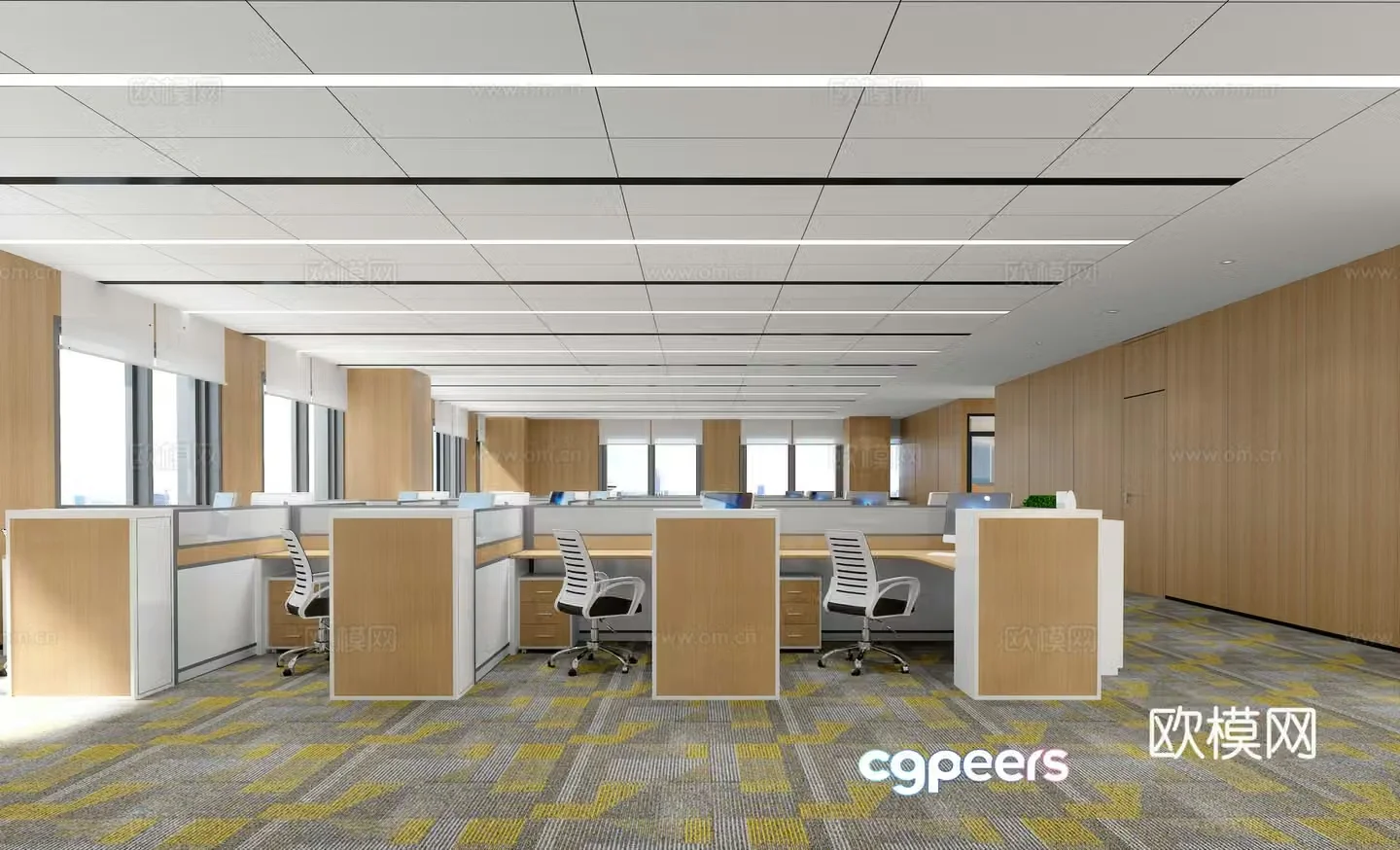 Modern opening office office area 3D model