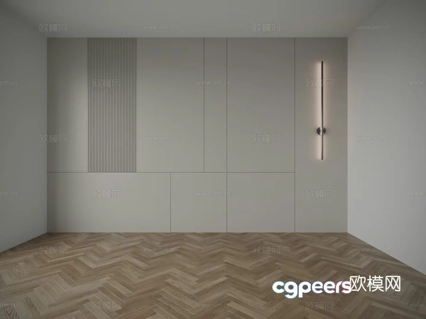 Modern bedside background wall 3d model