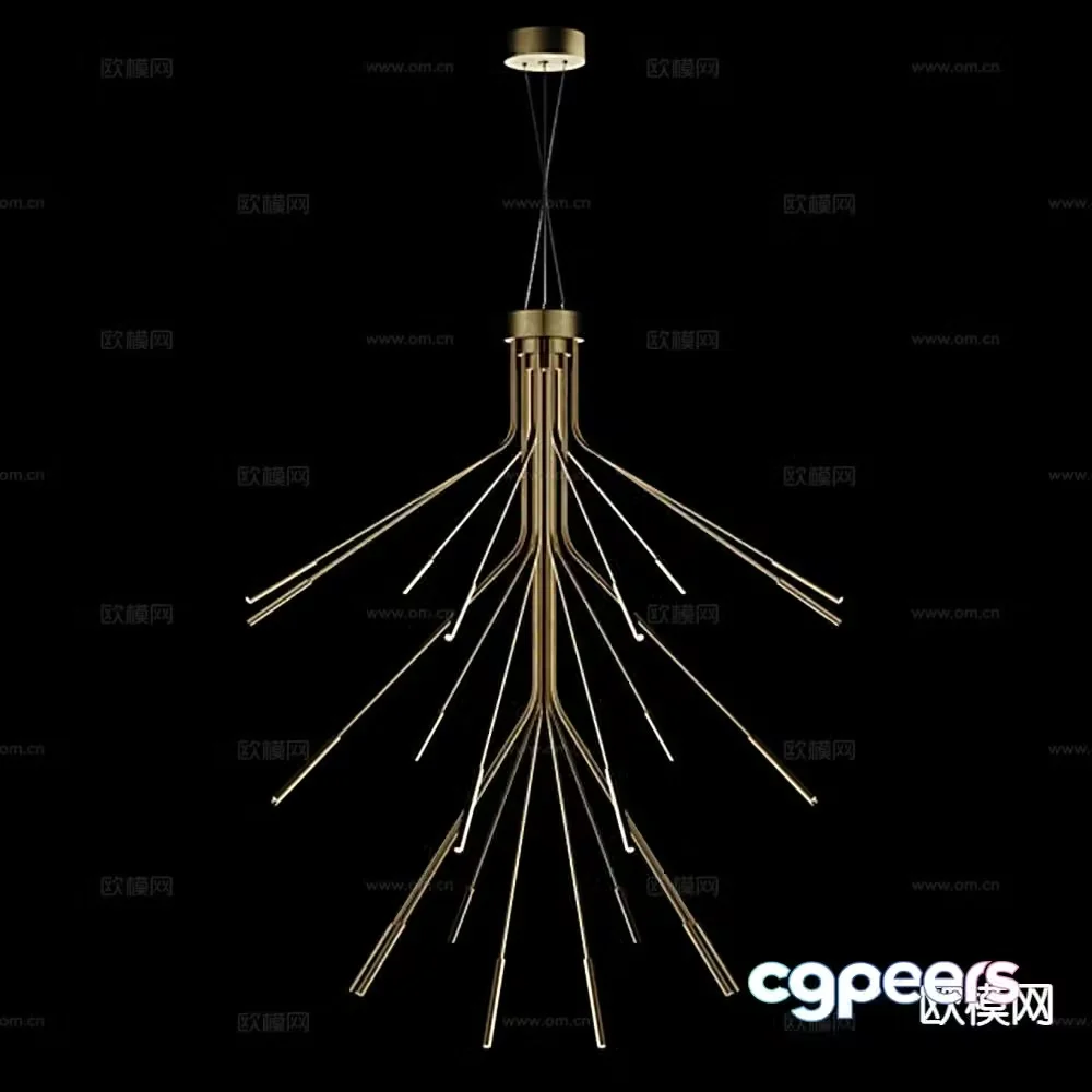 Light luxury chandelier art chandelier 3d model