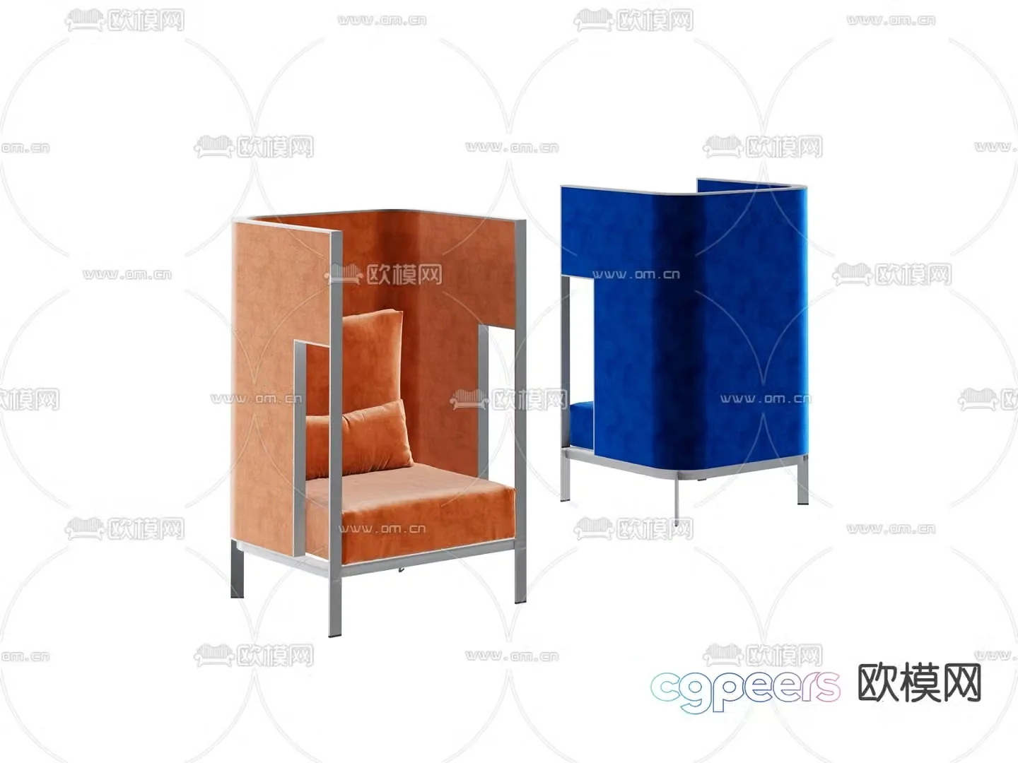 High backrest sofa chair leisure chair 3d model