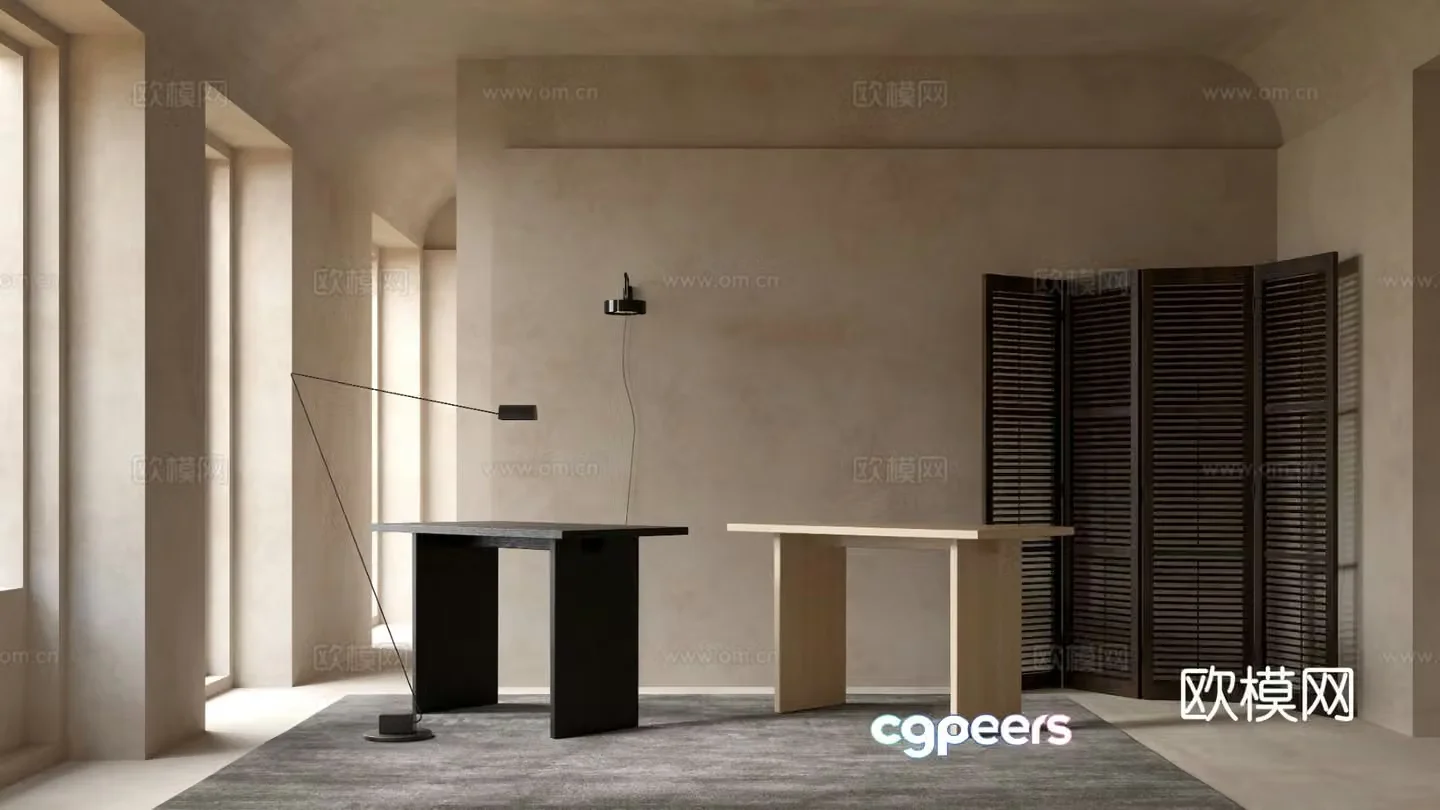GUBI modern desk 3d model