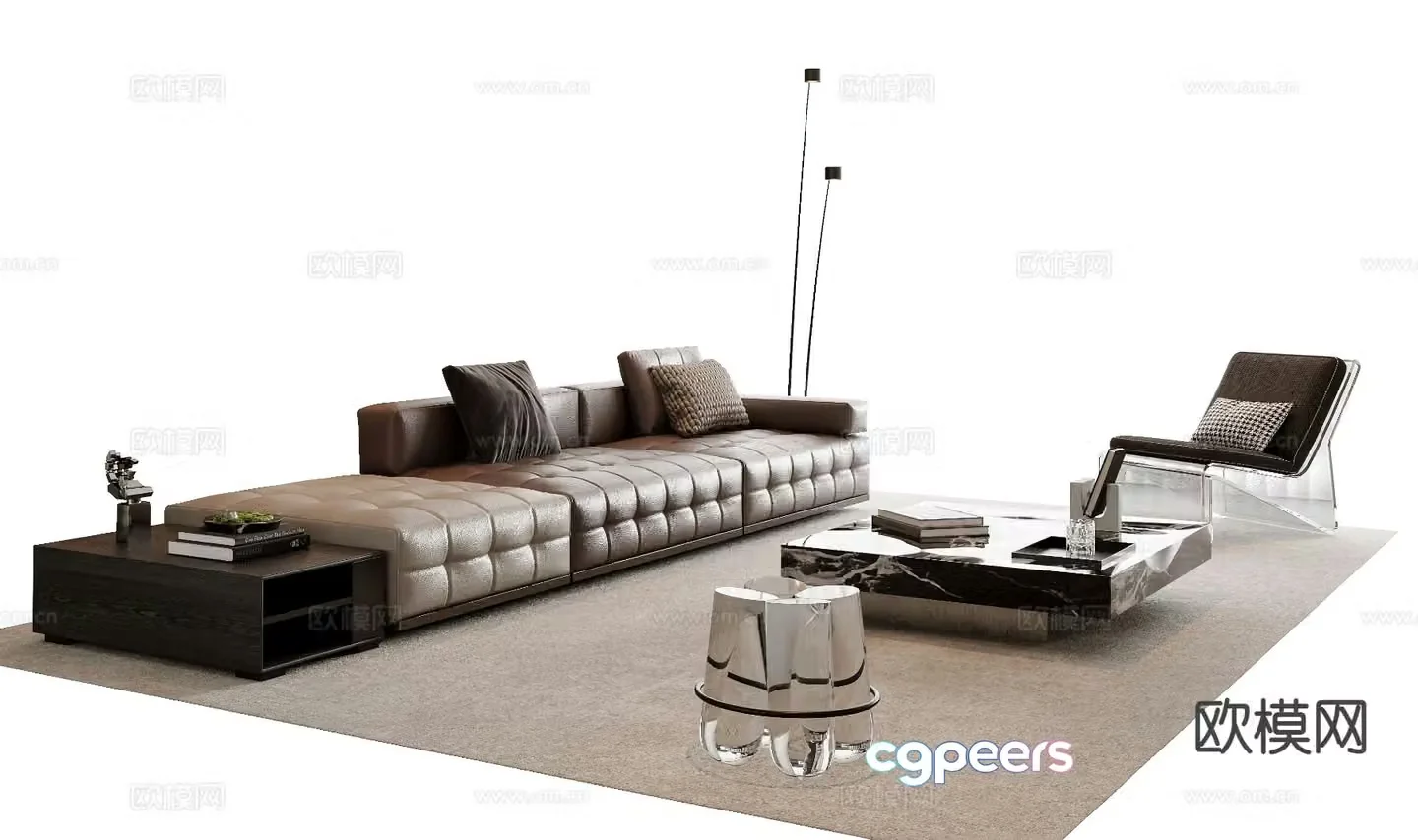 Italian sectional sofa 3d model