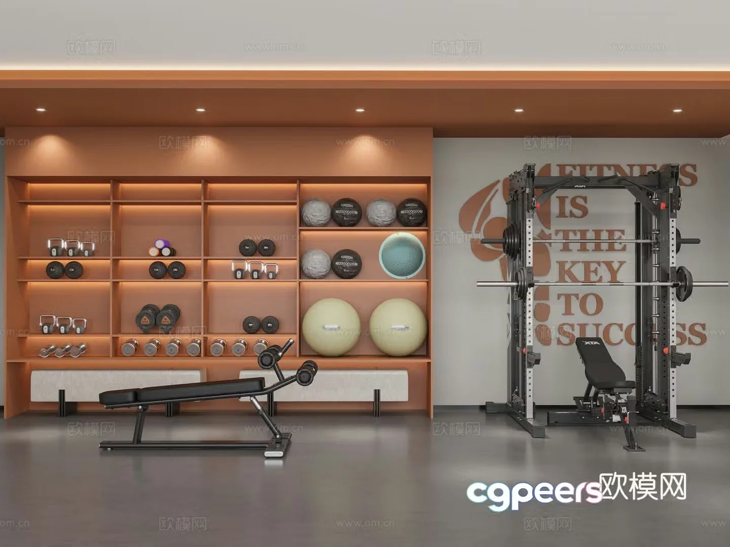 Modern gym 3D model