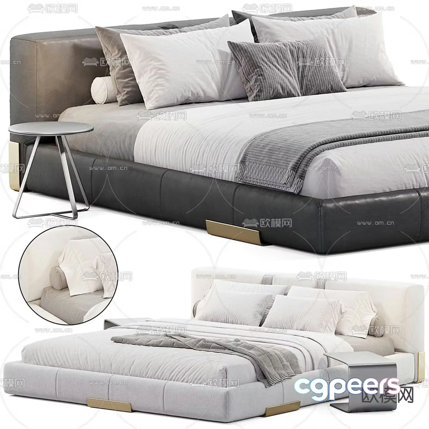 Ceccotti Collezioni double bed 3d model