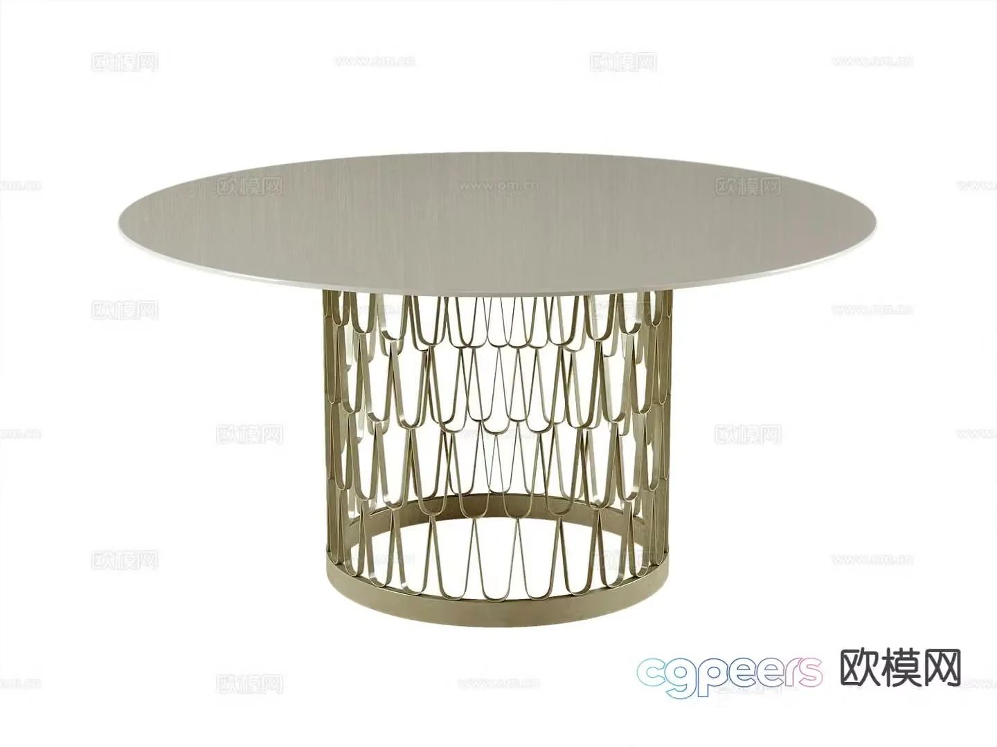 Modern dining table round dining table 3d model