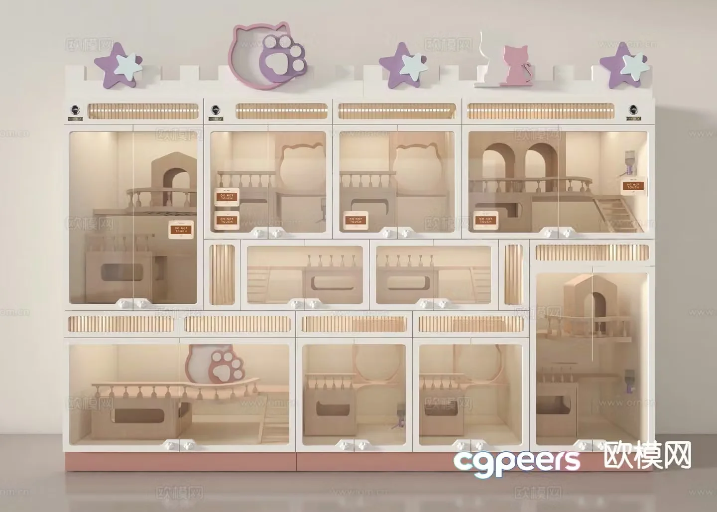 Fostering cat kennel pet fostering cabinet 3D model