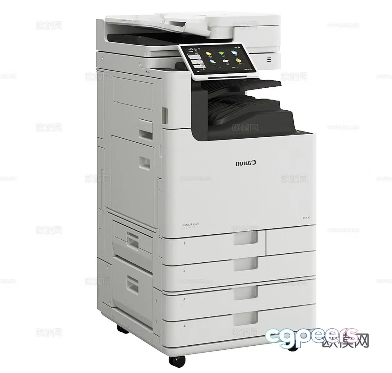 Large printer Small printer Mini printer Copier Office equipment Fax machine 3d model