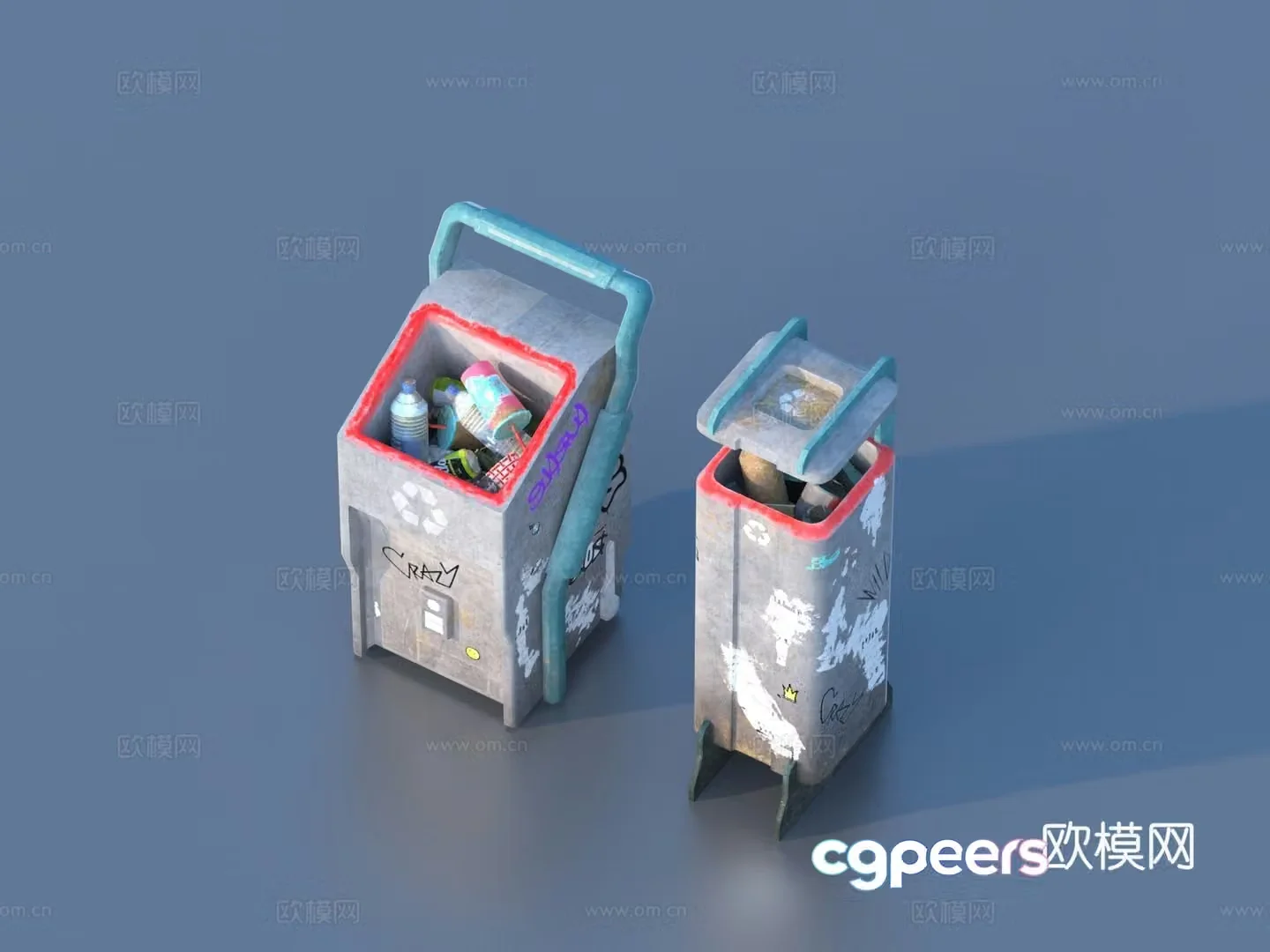 Trash can Outdoor trash can Public trash can 3d model