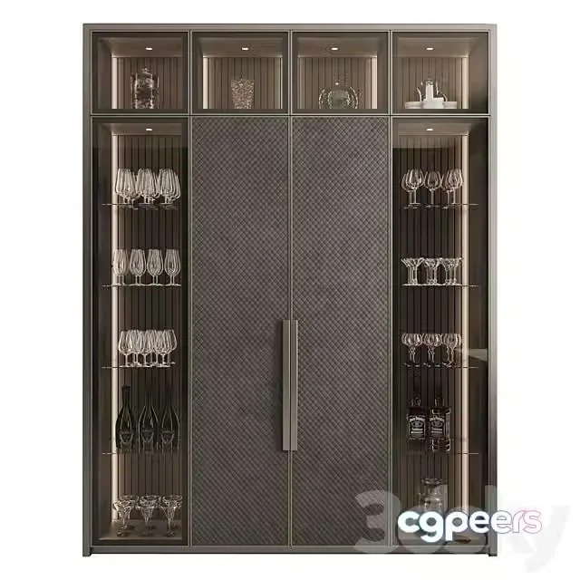 3ds Max Free – Cupboard with Dishes My Design N37