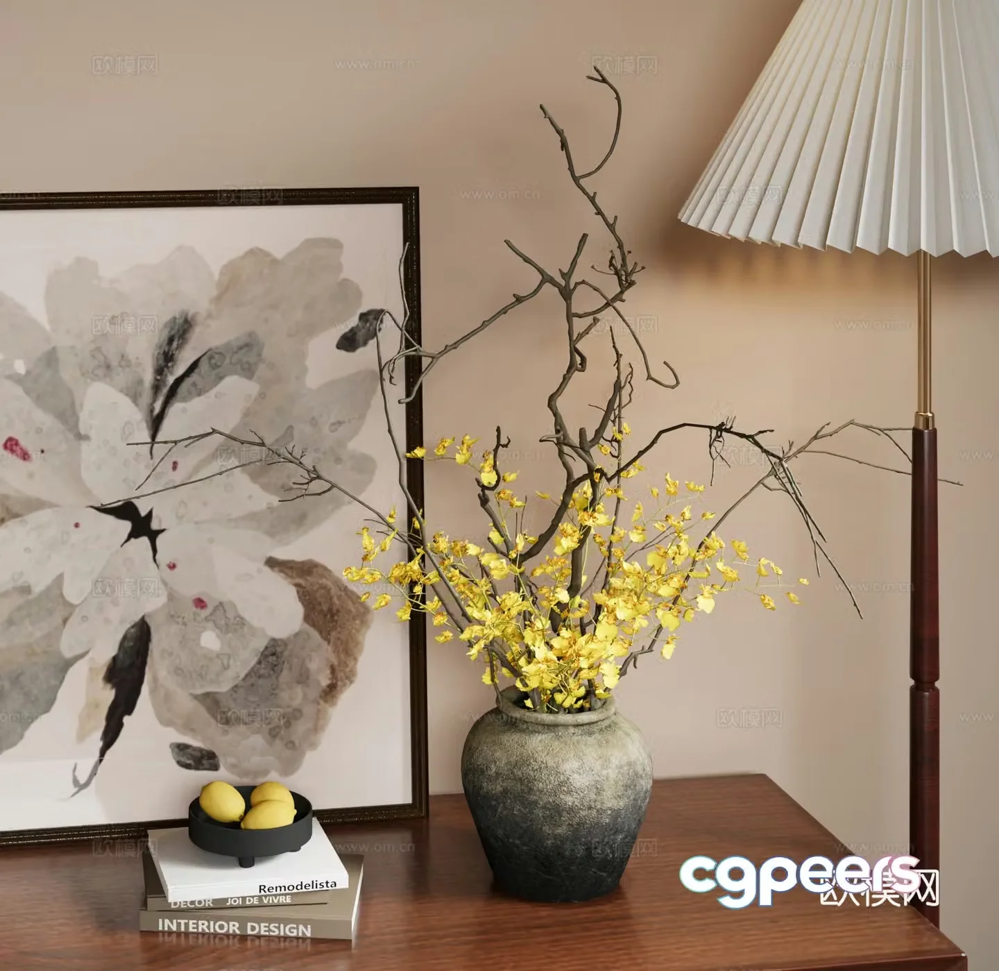 Wai Lily Flower Art 3D Model