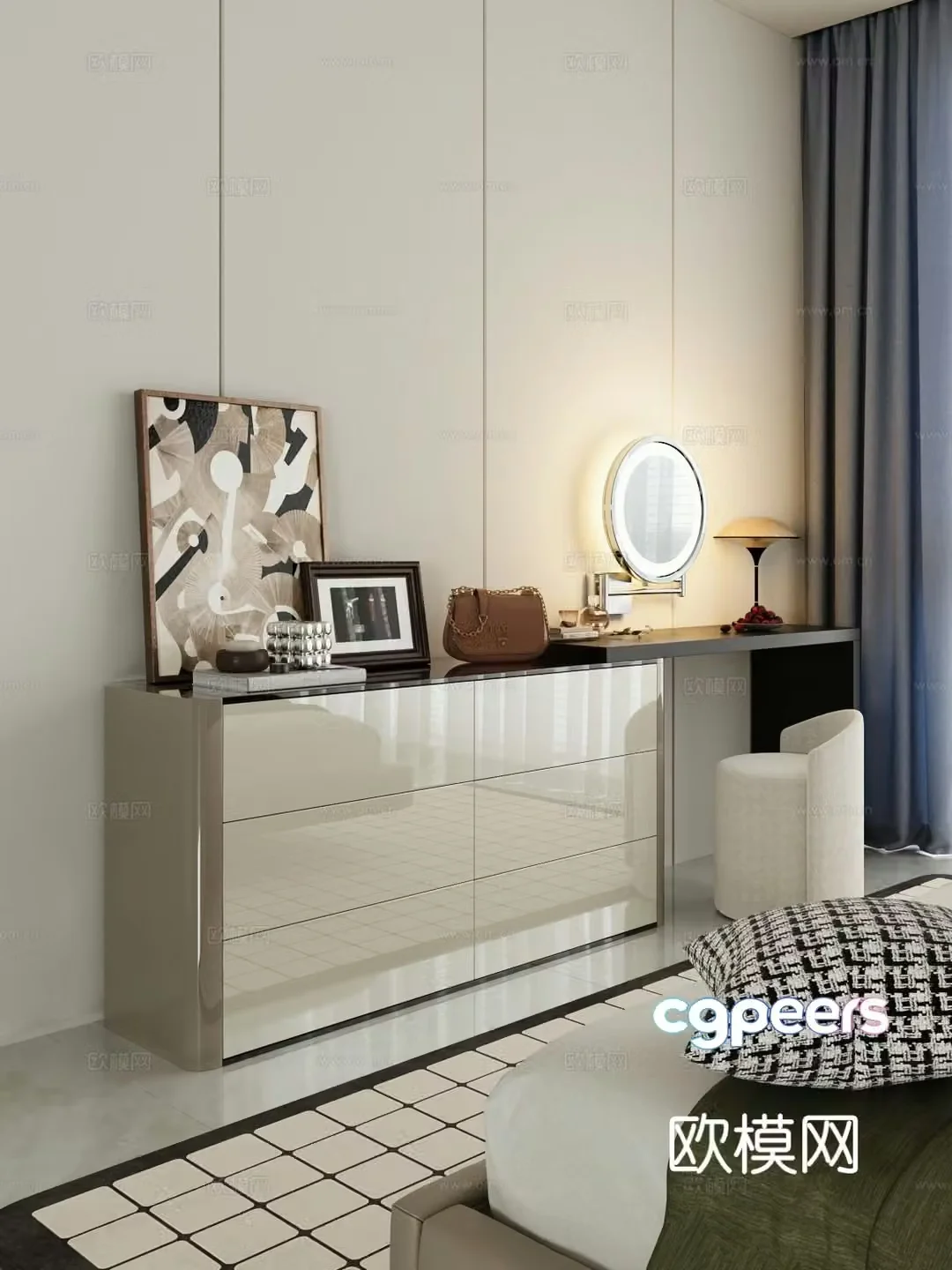 Modern dressing table 3d model