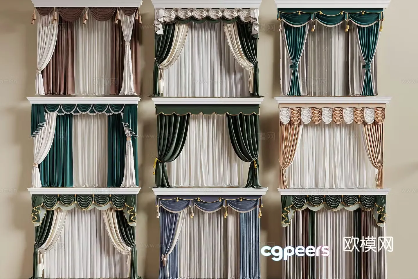 European curtain 3d model