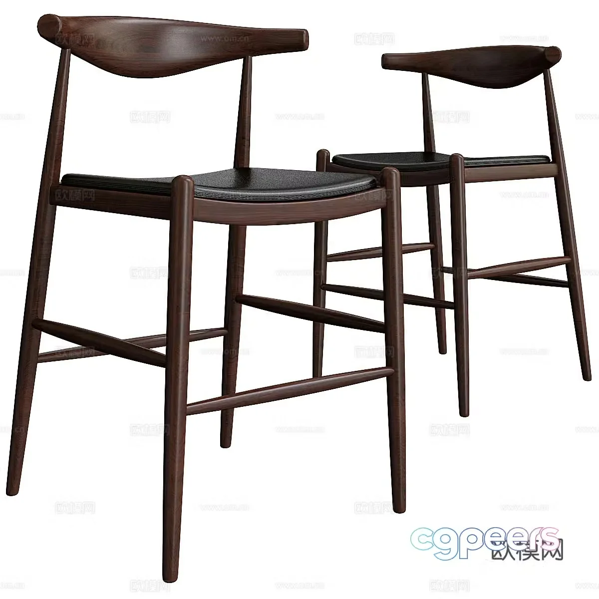 New Chinese style bar chair bar stool 3D model