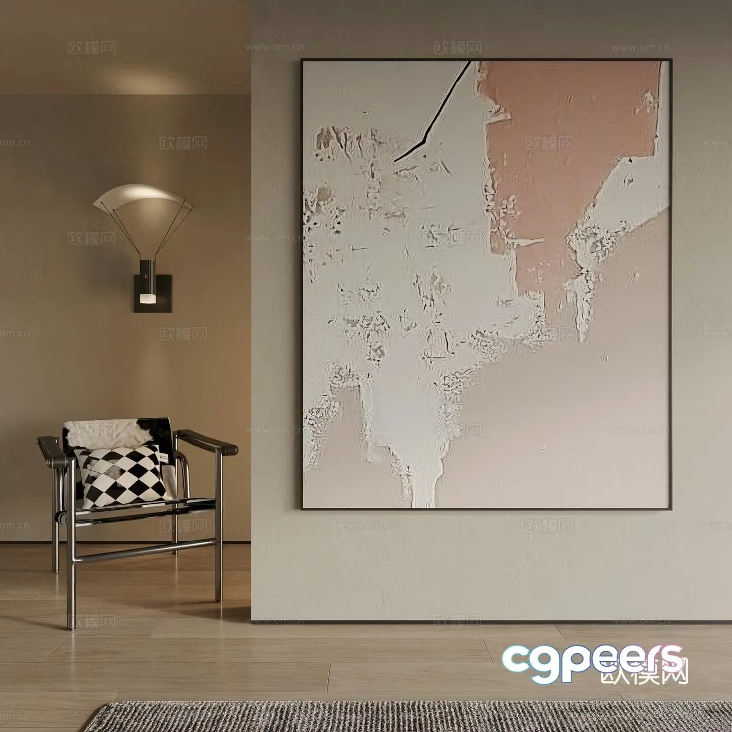 Modern decorative painting 3d model