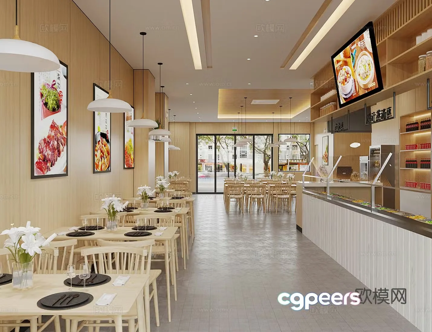 Modern tea restaurant 3d model