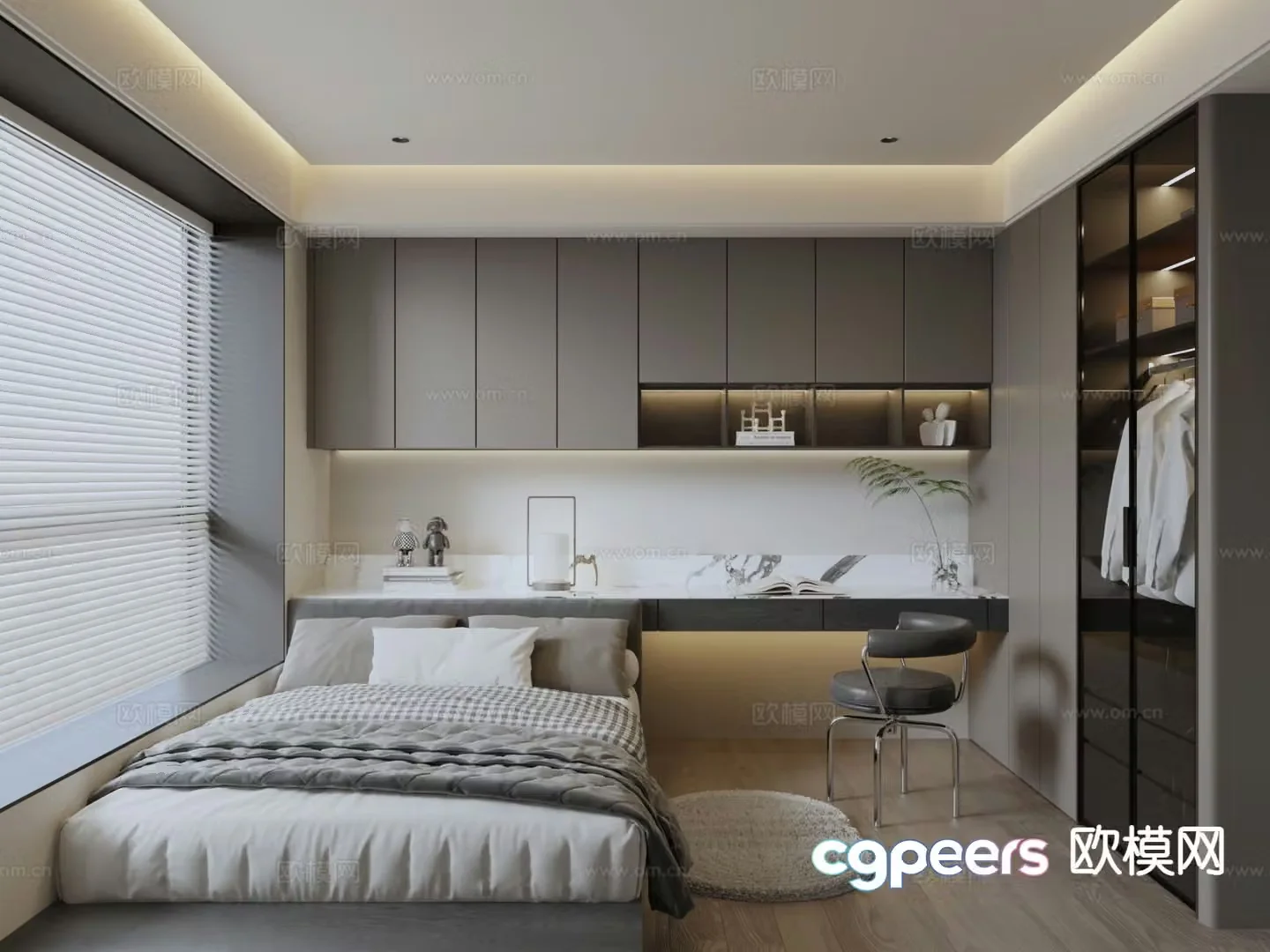 Modern tatami bedroom 3d model