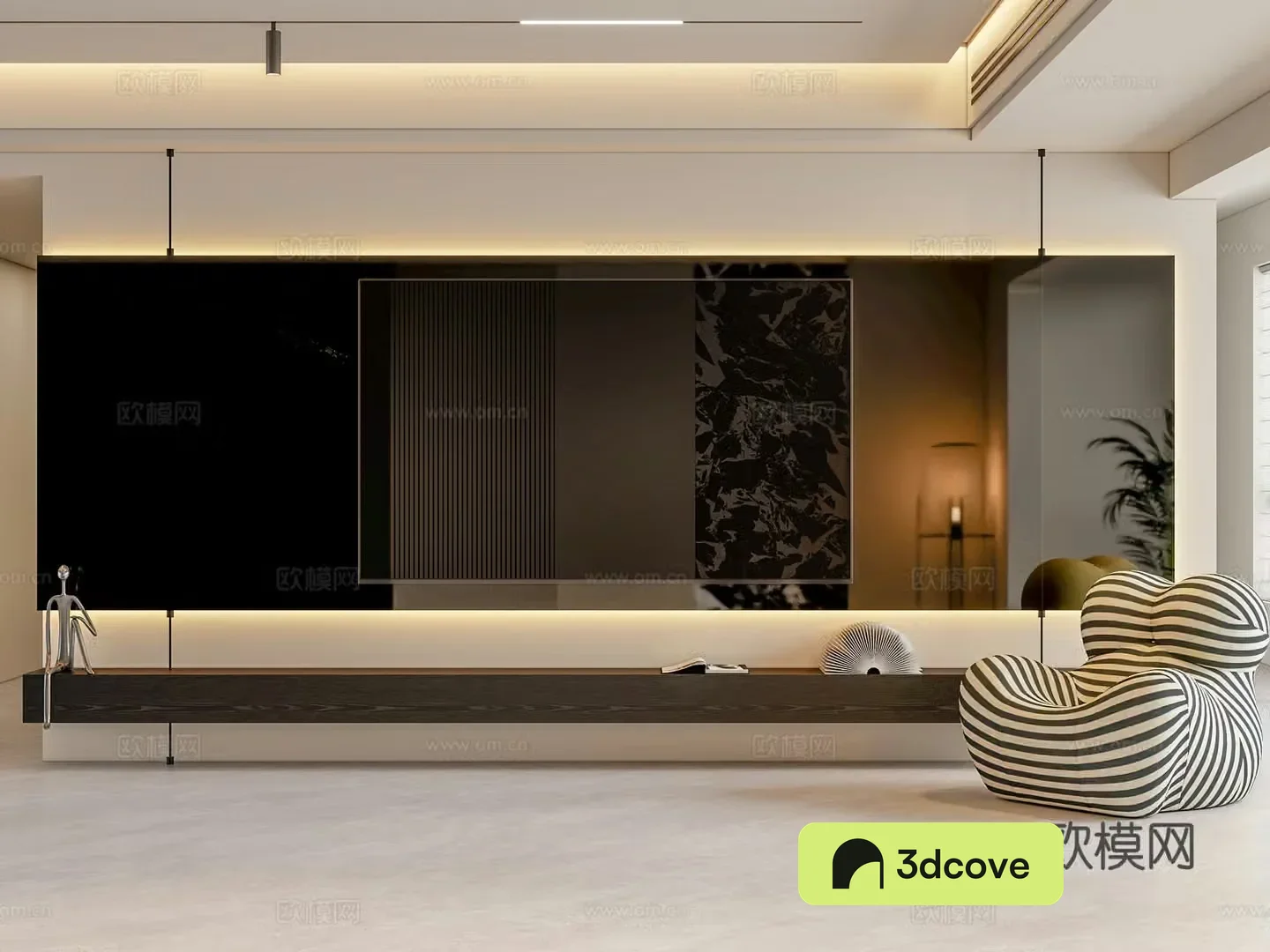 Modern TV background wall