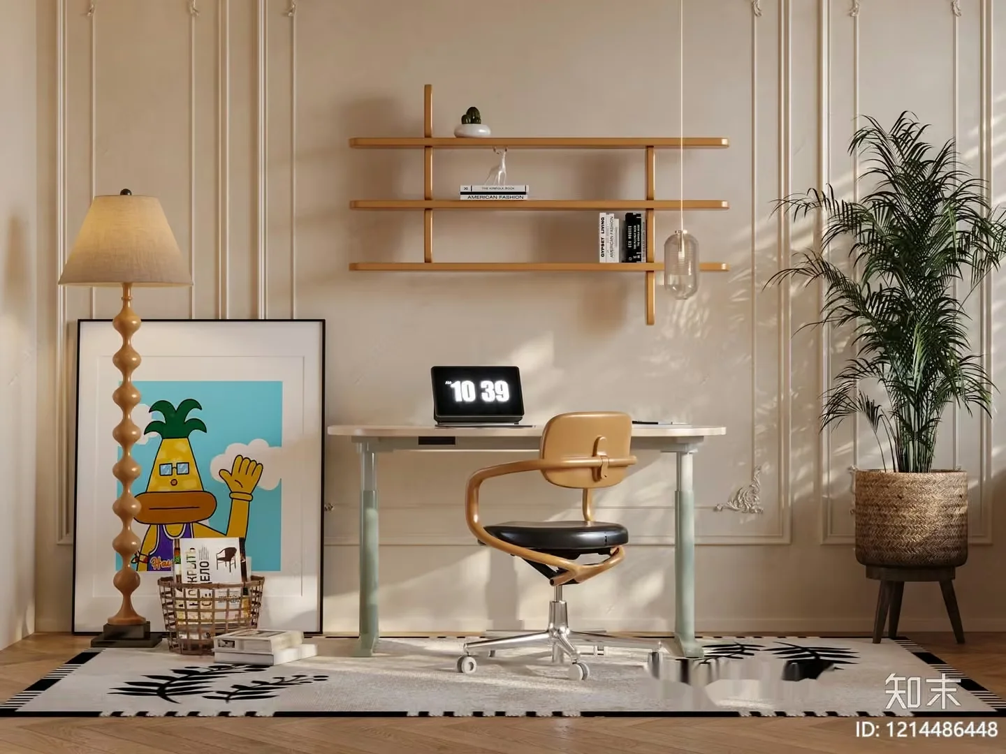 Cozy Home Office 3D Model – 9898 – VRAY Render