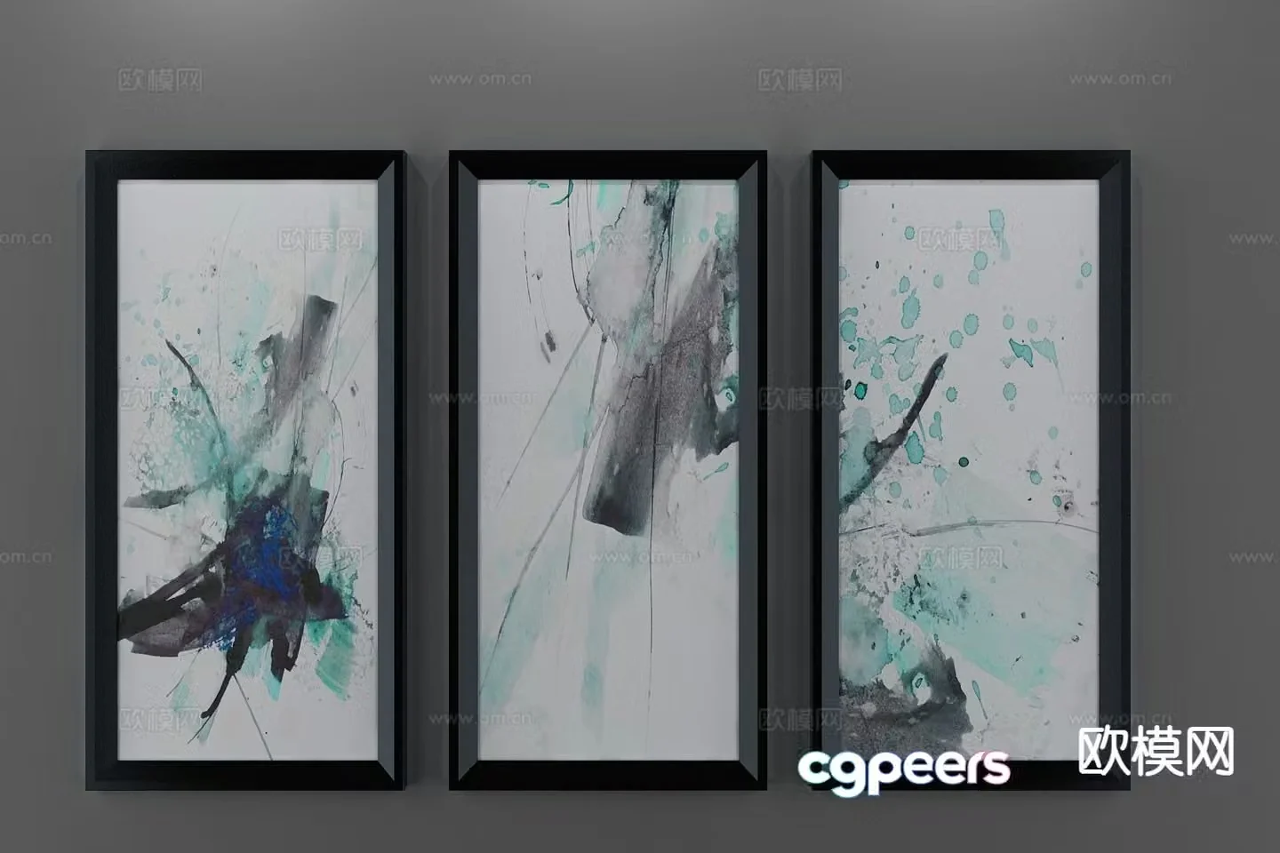 Modern abstract painting art painting 3d model