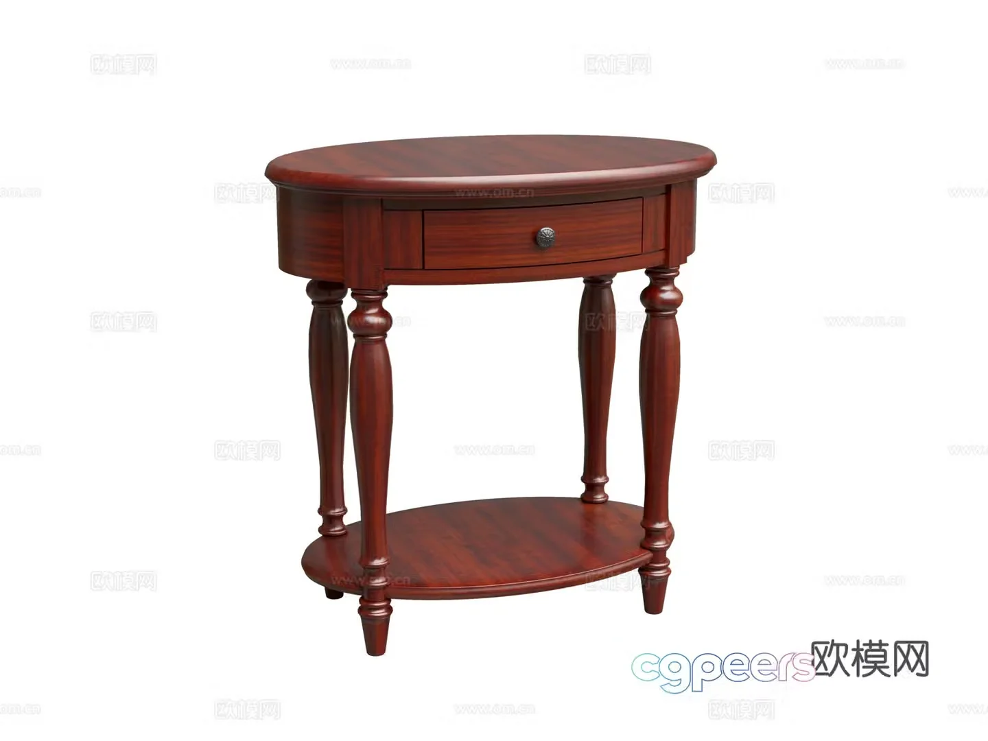 American bedside table 3D model