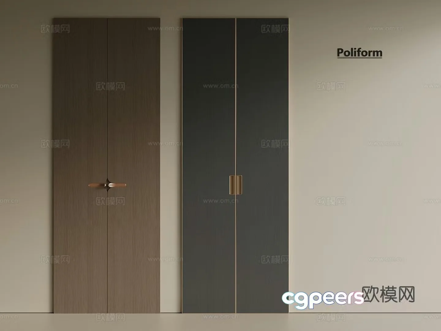 Light luxury Italian cabinet door door panel wardrobe door wine cabinet door shoe cabinet door 3d model