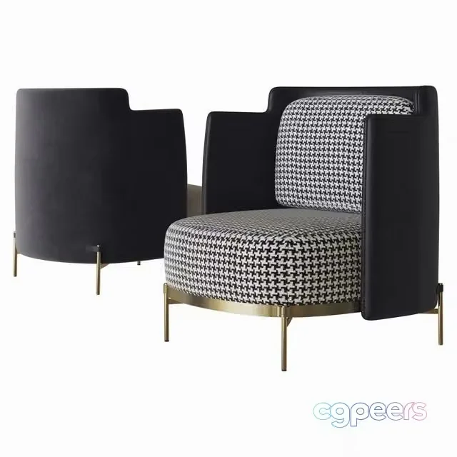 3ds Max Free – armchair with armrests tape minotti