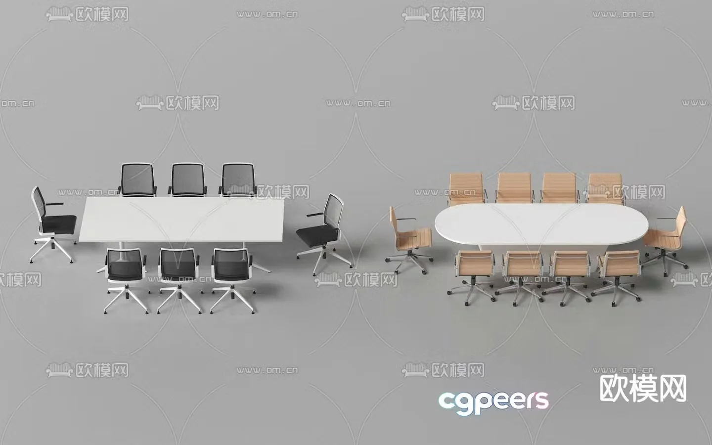 Conference tables and chairs conference table 3d model