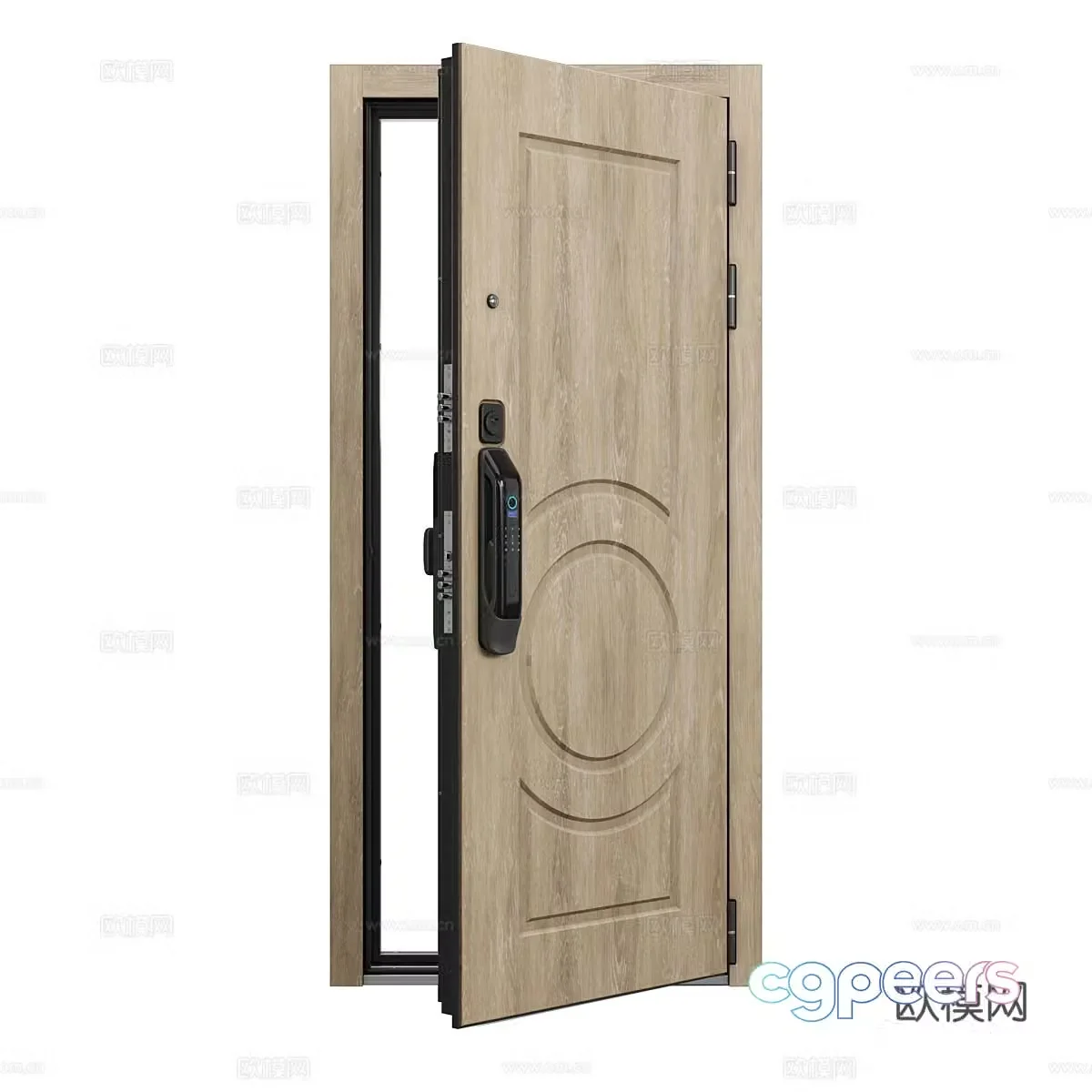 Nordic single door entry door password door 3D model