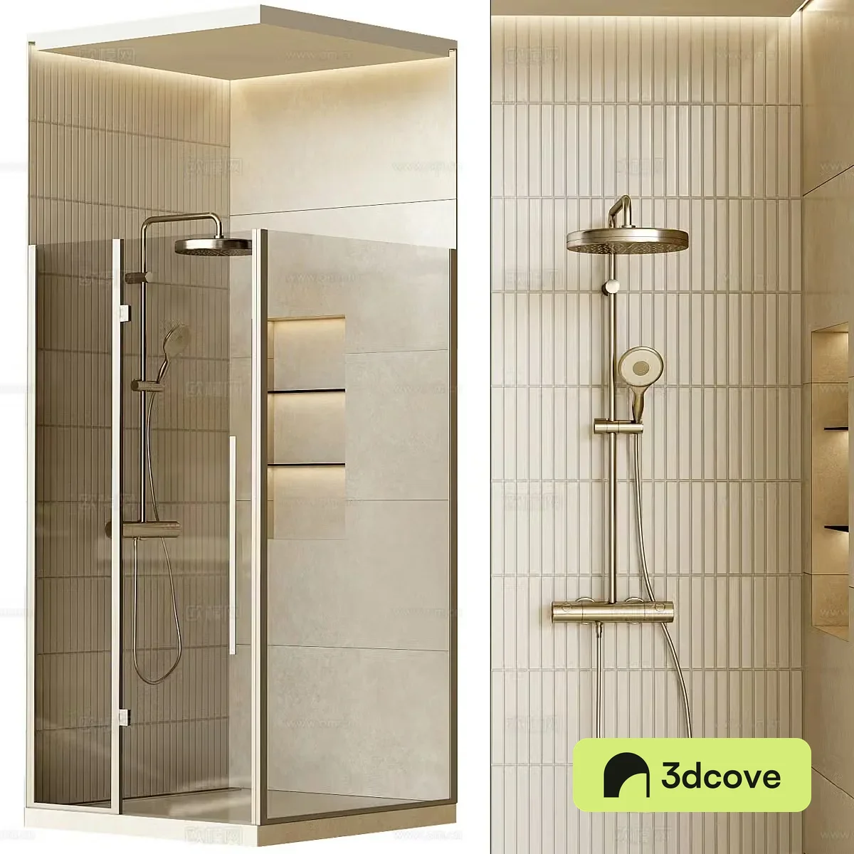 Modern creamy shower room