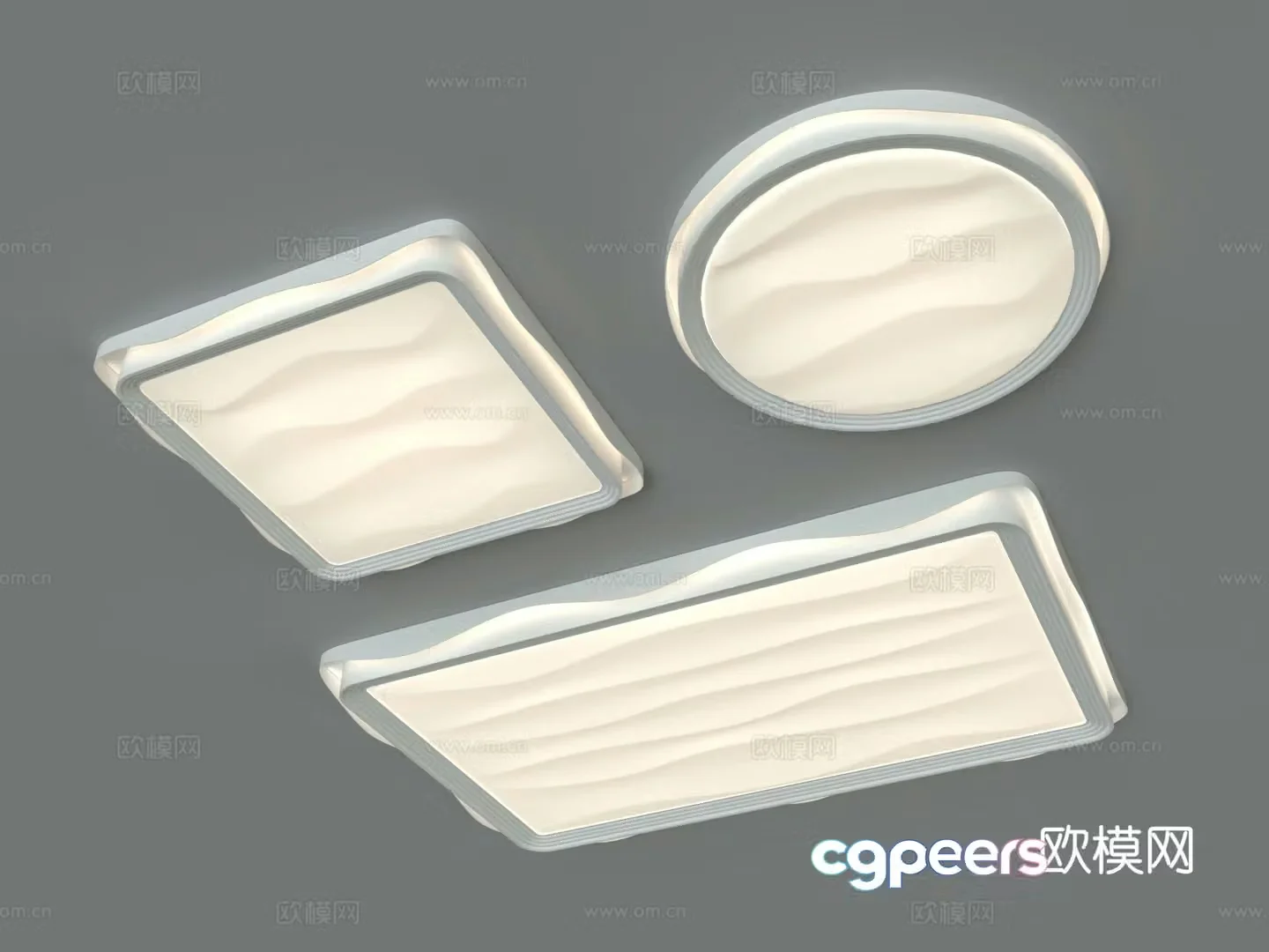 Modern simple ceiling light Living room and bedroom ceiling light Cream iron combination ceiling light 3d model