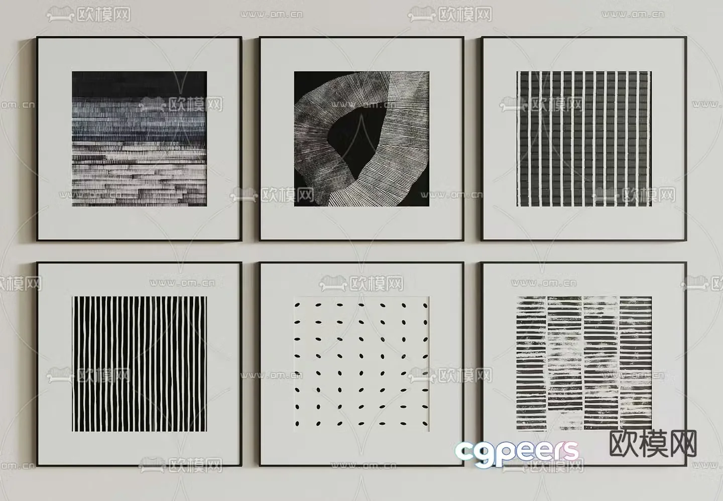 Hanging paintings decorative paintings 3D model
