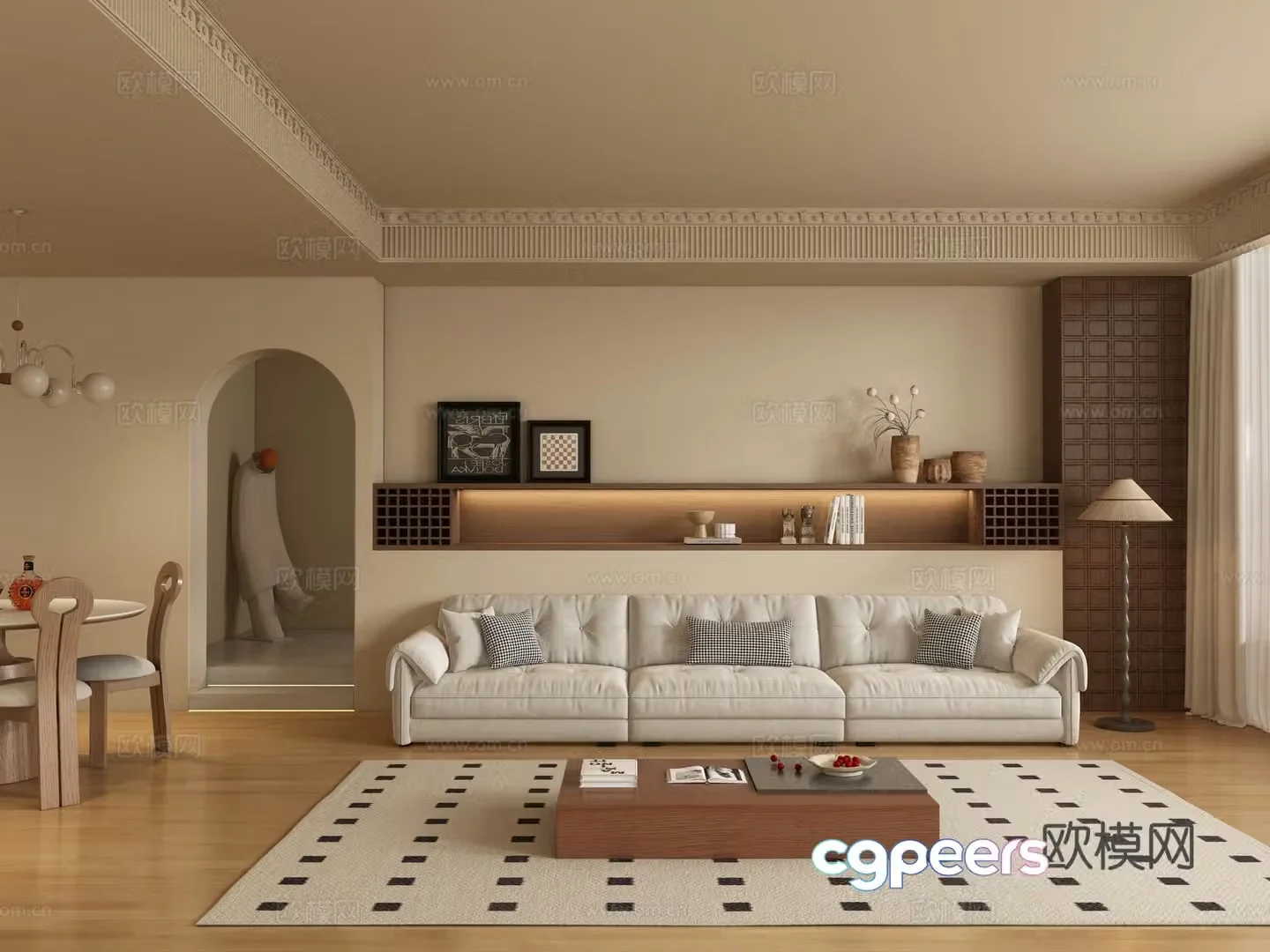 Medieval style living room 3D model