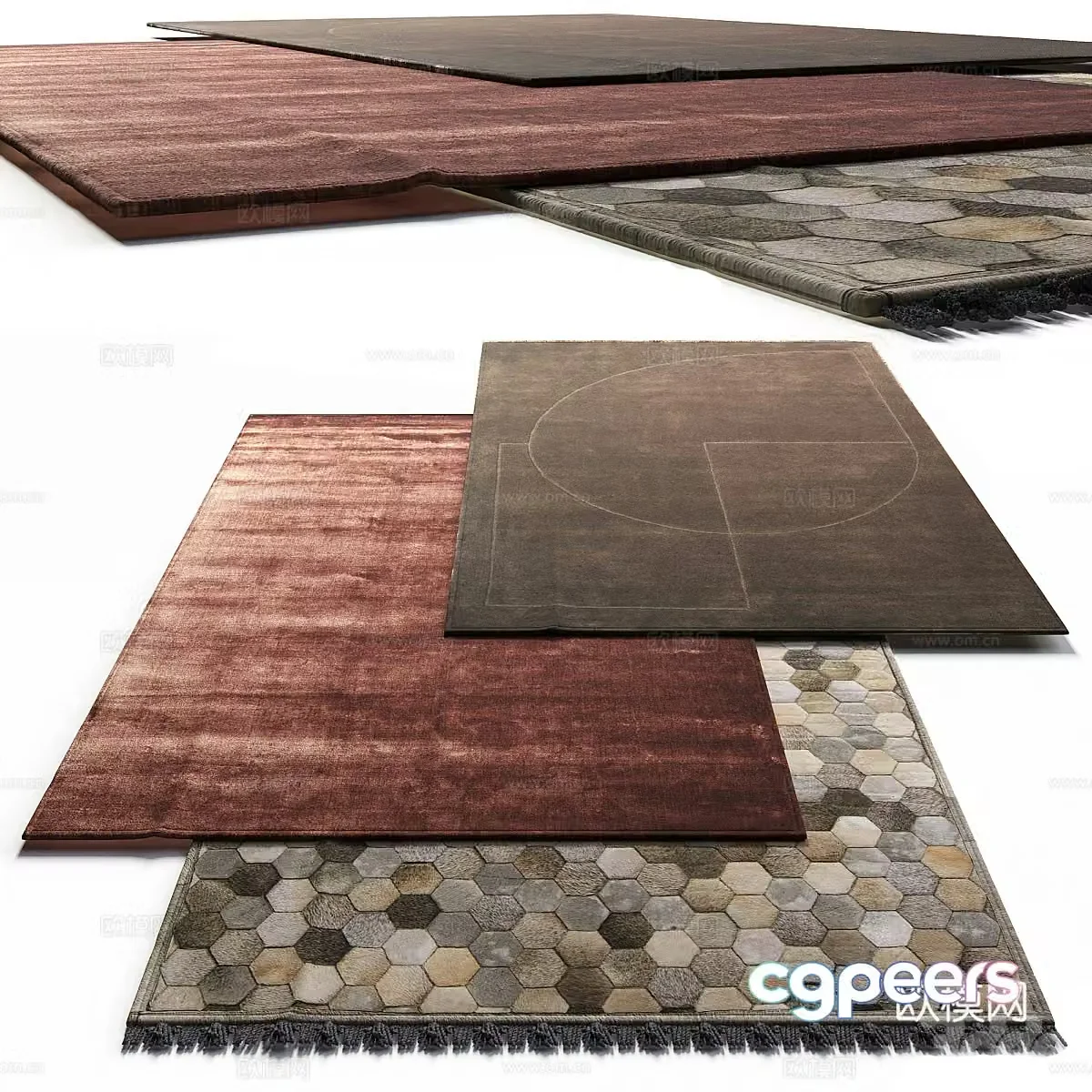 New Chinese style fabric carpet 3D model